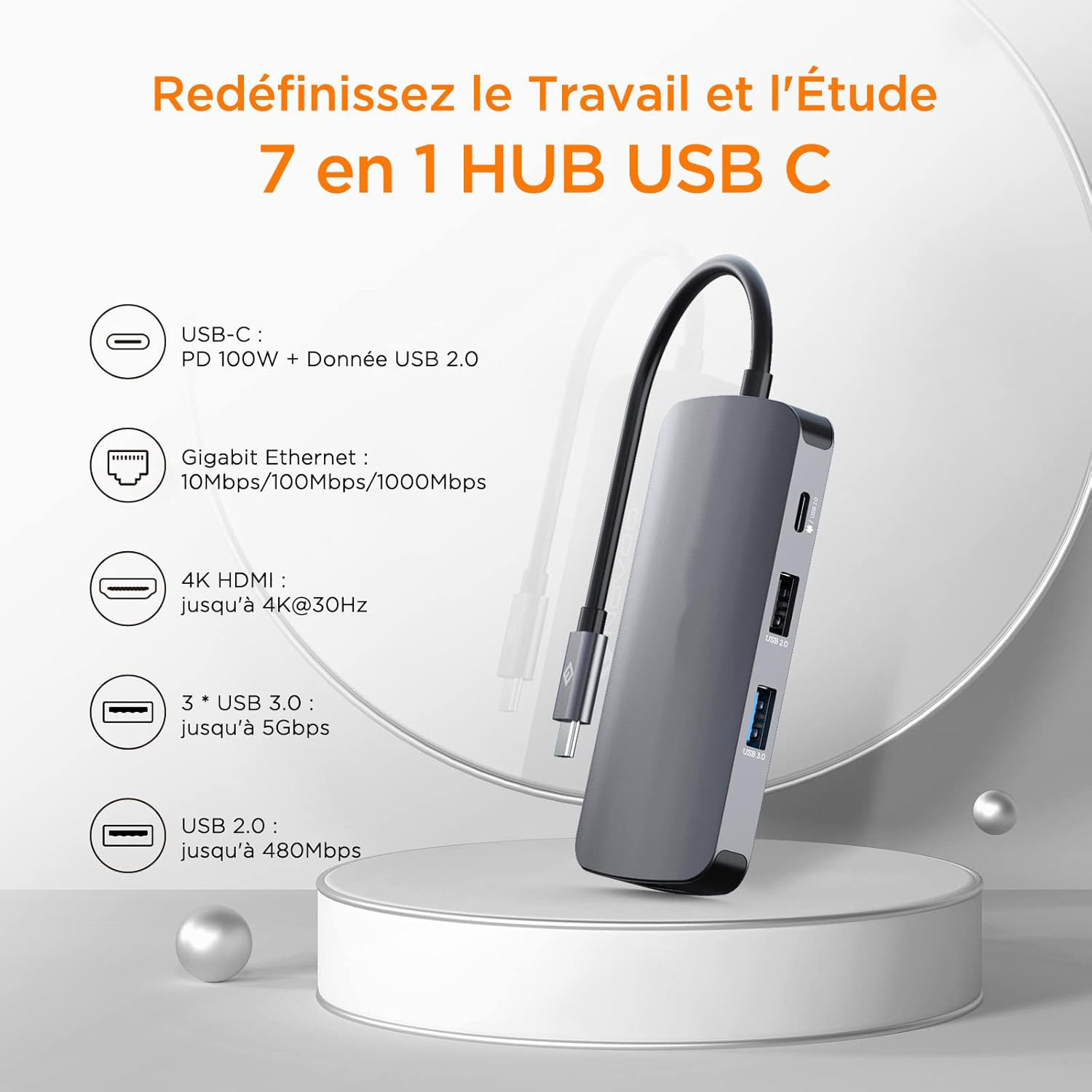 Adaptateur USB-C Multifonction 7en1 – Image 3
